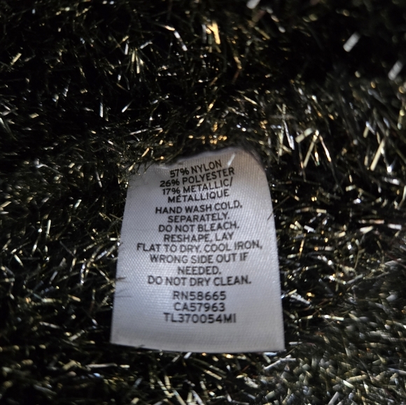 LEITH  silver with gold specks textured sweater with bishop sleeves. Size small - Picture 7 of 9